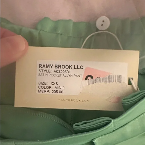 Ramy Brook Allyn Satin Pocket Pants NWOT - Picture 4 of 5